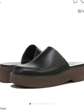 Vince Anton Leather Platform Mules in Black and Brown